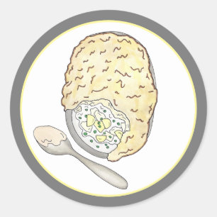 Fisherman's Fish Pie UK British Pub Food Cuisine Classic Round Sticker