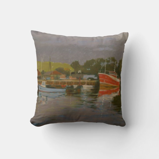 Fisherman's Quay Salcombe 2 Throw Pillow (Front)
