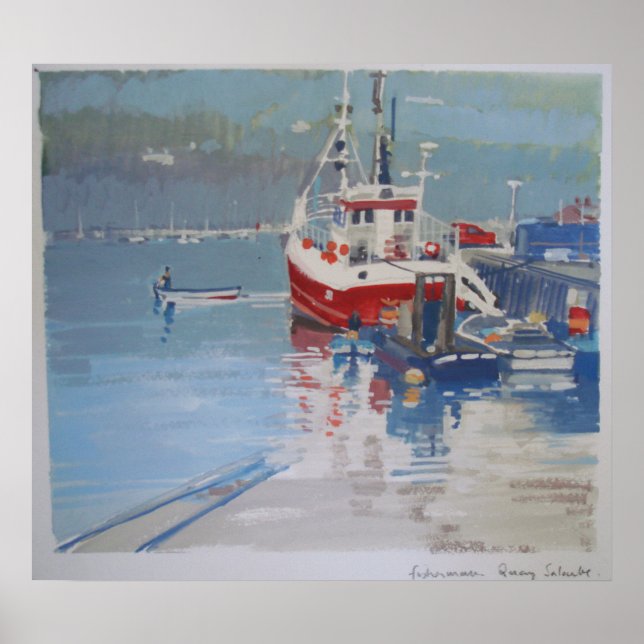 Fisherman's Quay Salcombe Poster (Front)