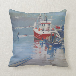 Fisherman's Quay Salcombe Throw Pillow