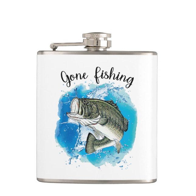 Fisherman's Vinyl Wrapped Flask (Front)