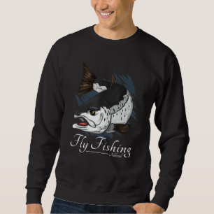 Fishermen Art Salmon Trout Addicted Joke Fly Fishi Sweatshirt