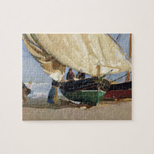 Fishermen Beached Boat, Valencia - Joaquín Soroll Jigsaw Puzzle