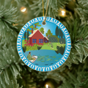 Fishermen Ceramic Ornament