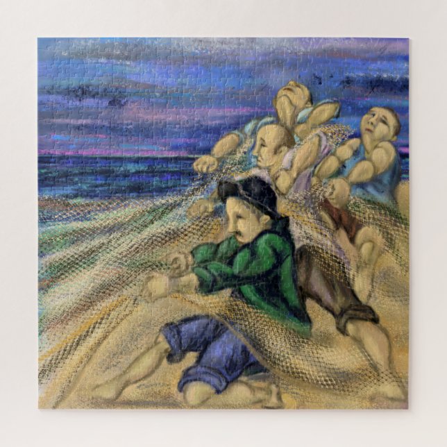 Fishermen - Fishing - Painting Art Jigsaw Puzzle (Vertical)