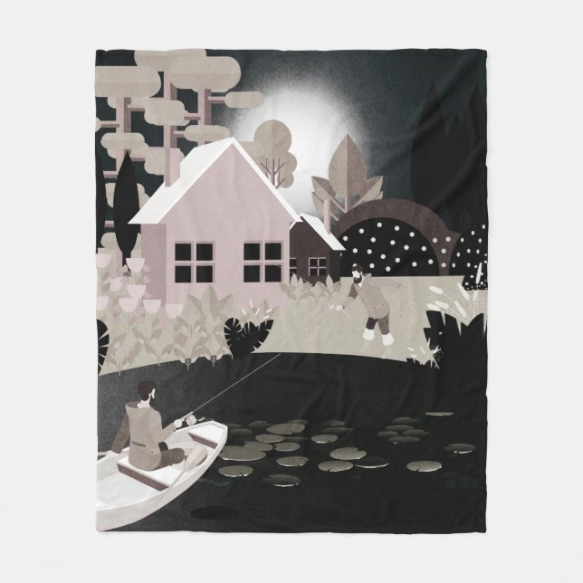 Fishermen Fleece Blanket (Front)