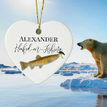 Fishermen Fly Fishing Ceramic Ornament<br><div class="desc">" Hooked" Fishermen Flyfishing Trout Flies Watercolor. Personalized Fly Fisherman's  Ornaments are great gifts for men,  women,  and kids (and you,  too,  of course!).</div>