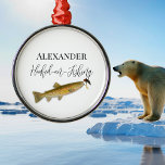 Fishermen Fly Fishing Hat Metal Ornament<br><div class="desc">" Hooked" Fishermen Flyfishing Trout Flies Watercolor. Personalized Fly Fisherman's hats are great gifts for men,  women,  and kids (and you,  too,  of course!).</div>