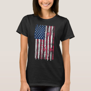 Fishermen Men Us Flag Patriotic Fishing Hobby Fish T-Shirt