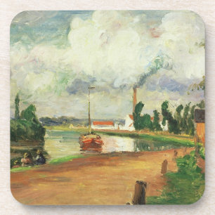 Fishermen on the Banks of the Oise, 1876 (oil on c Coaster