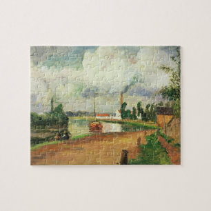 Fishermen on the Banks of the Oise, 1876 (oil on c Jigsaw Puzzle