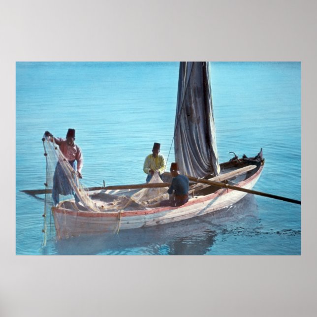 Fishermen on the Sea of Galilee Poster (Front)