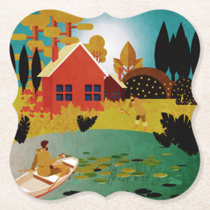 Fishermen paper coaster