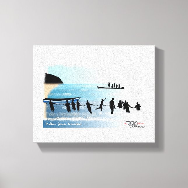 Fishermen pulling seine canvas print (Front)