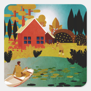 Fishermen  square sticker
