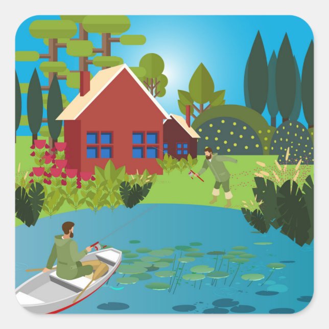 Fishermen Square Sticker (Front)