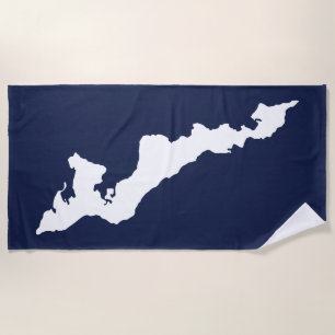 Fishers Island Beach Towel – White/Blue
