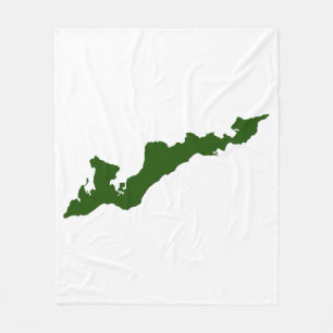 Fishers Island Fleece Blanket – Green/White – Solo