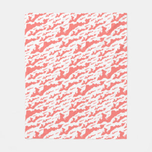 Fishers Island Fleece Blanket – Pink/White