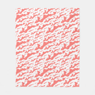 Fishers Island Fleece Blanket – Pink/White