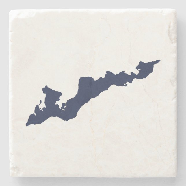 Fishers Island Logo Coaster - Navy (Front)