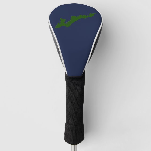 Fishers Island Logo Golf Club Cover – Green/Navy (Front)
