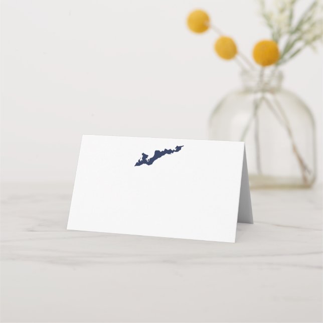 Fishers Island Logo Place Cards - Blue (Front)