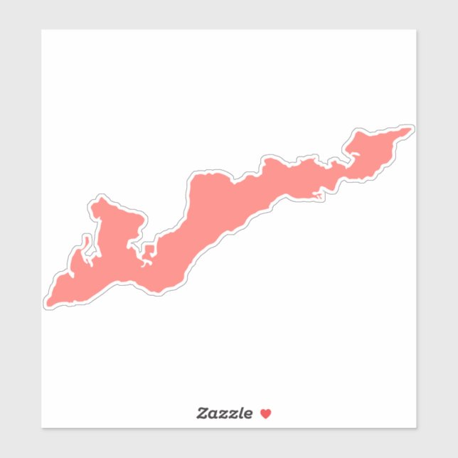 Fishers Island Silhouette Decal Sticker - Pink (Sheet)