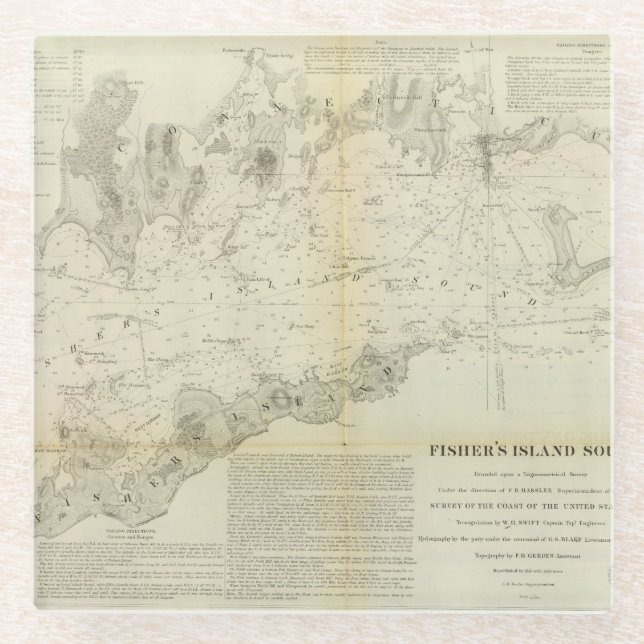 Fisher's Island Sound Glass Coaster (Front)