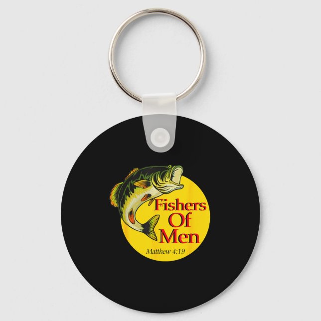 Fishers Of Men Christian Matthew 4-19 Bible Fishin Keychain (Front)