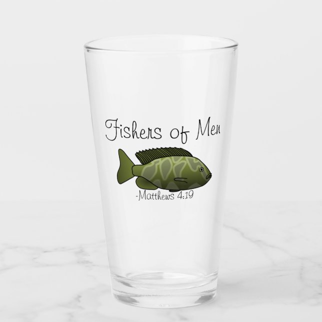 Fishers of men Customize with name or initials! Glass (Front)
