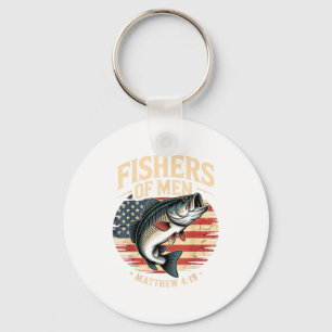 Fishers Of Men Matthew 4 19 American Flag B Keychain