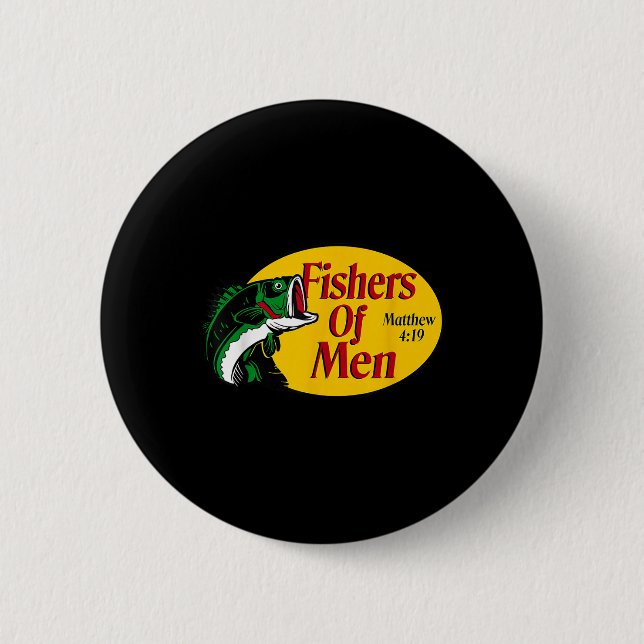 Fishers Of Men Matthew 4-19 Bible Christian Fishin 2 Inch Round Button (Front)