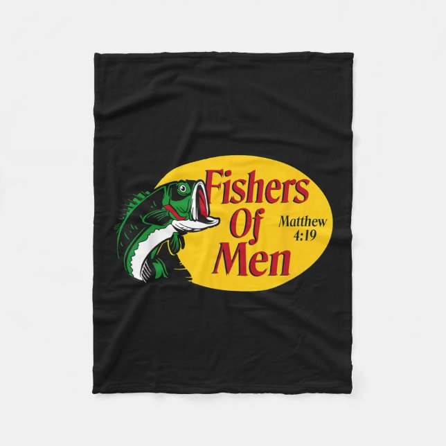 Fishers Of Men Matthew 4-19 Bible Christian Fishin Fleece Blanket (Front)