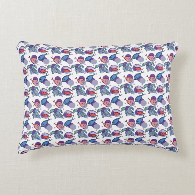 Fishes and eel. accent pillow (Front)