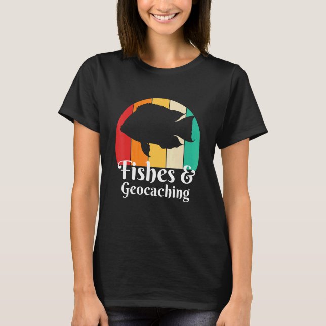 Fishes And Geocaching T-Shirt (Front)