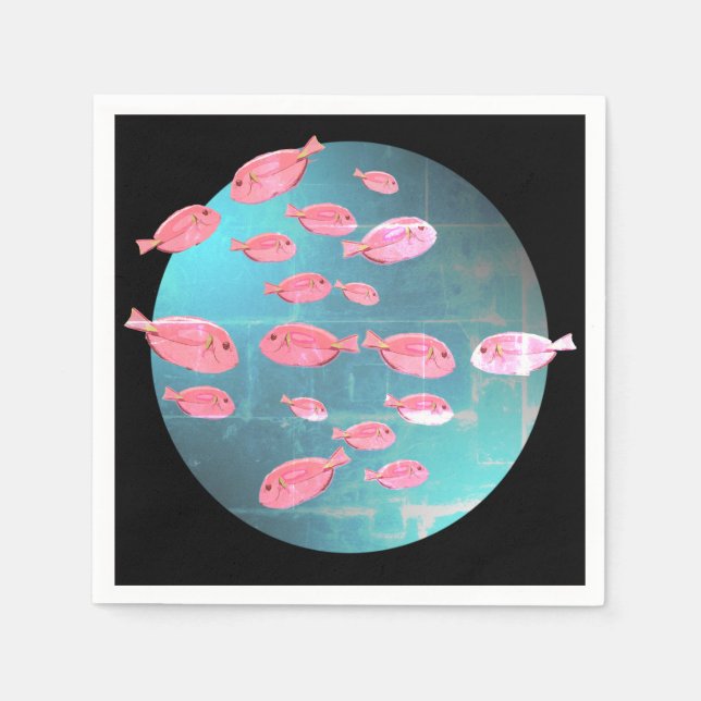 Fishes Art Cocktail Napkin (Front)