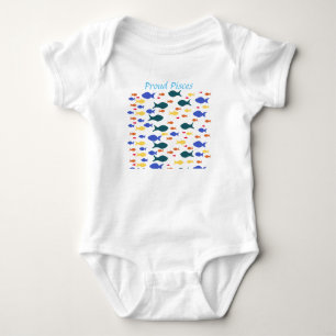 Fishes Baby Jersey Bodysuit, White Bodysuit