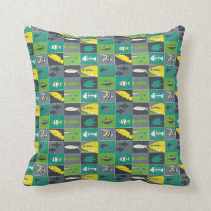 Indoor/Outdoor Pillow- Fish Pattern main image 1