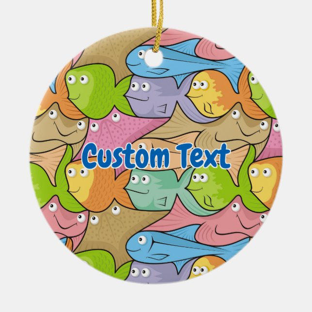 Fishes cartoon ceramic ornament (Front)