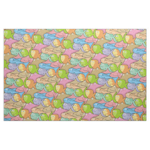 Fishes cartoon fabric