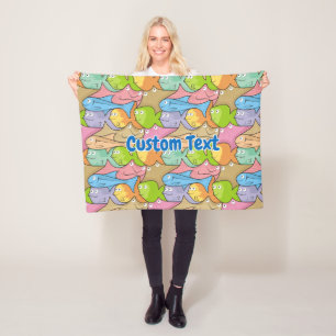 Fishes cartoon fleece blanket