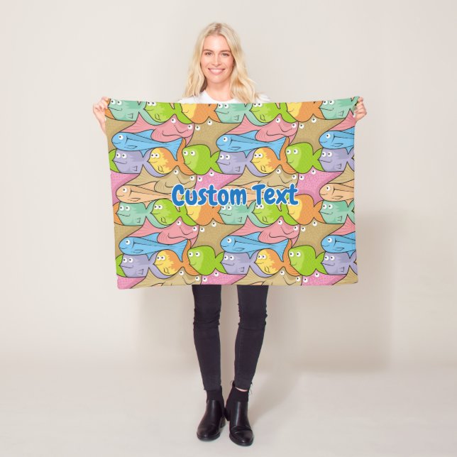 Fishes cartoon fleece blanket (In Situ)