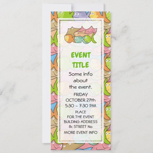 Fishes Cartoon Invitation (Back)