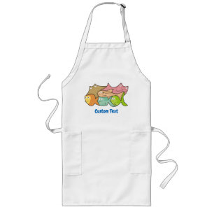 Fishes cartoon long apron