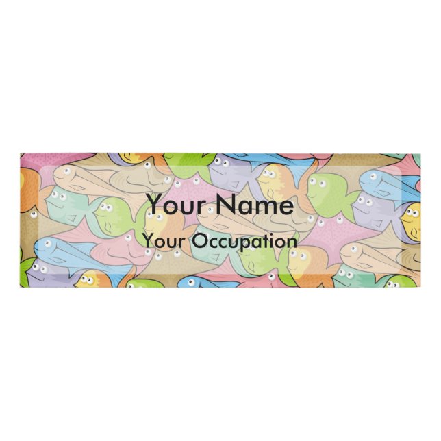 Fishes cartoon name tag (Front)