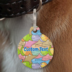 Fishes cartoon pet ID tag