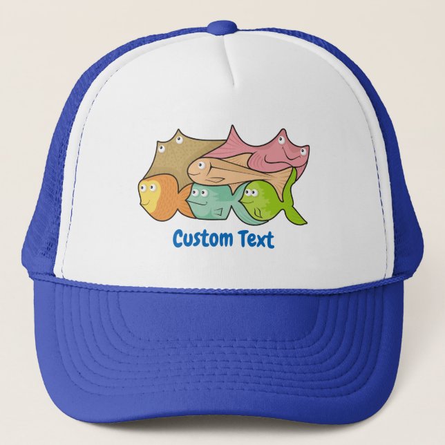 Fishes cartoon trucker hat (Front)