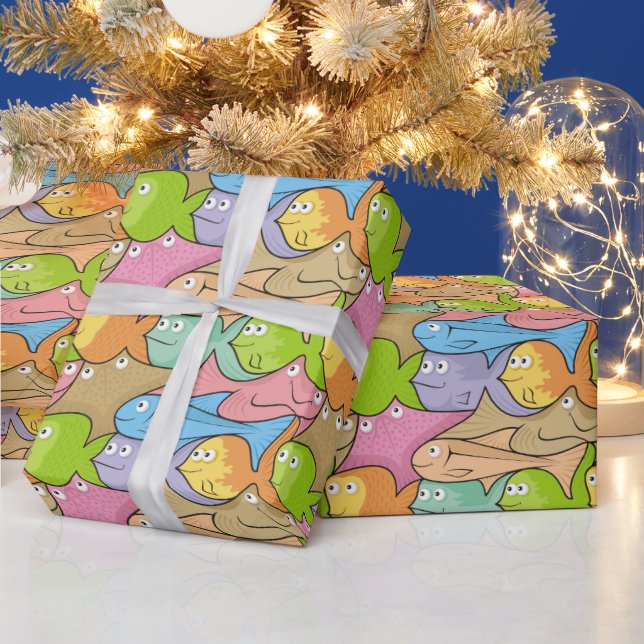 Fishes Cartoon Wrapping Paper (Holidays)