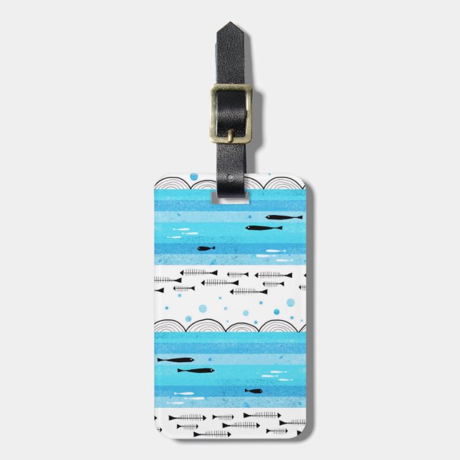 Fishes in the sea luggage tag (Front Vertical)